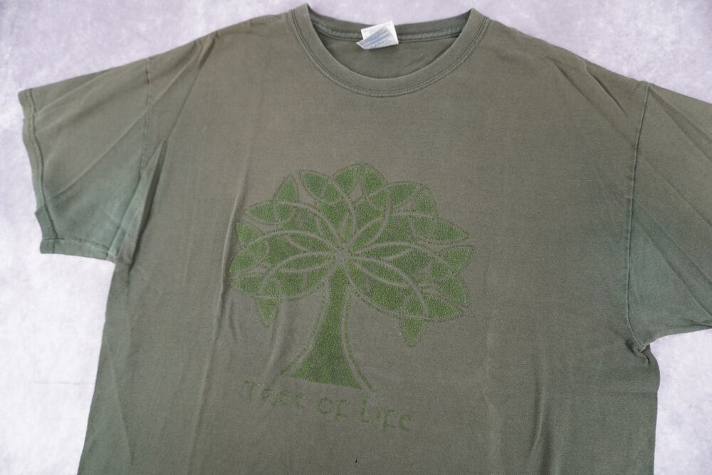 Gildan Tree of Life Graphic Tee Large Olive Green Celtic Boho Whimsigoth